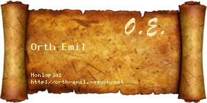 Orth Emil névjegykártya